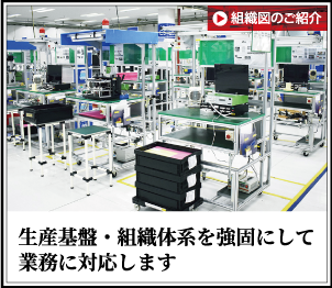 生産基盤・組織体系を強固にして業務に対応します